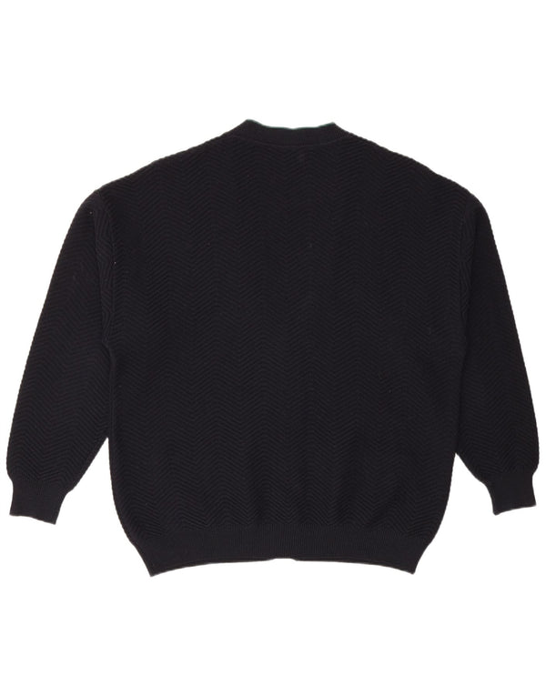 IL GRANCHIO Cardigan Homme Pull Large Bleu Marine Laine