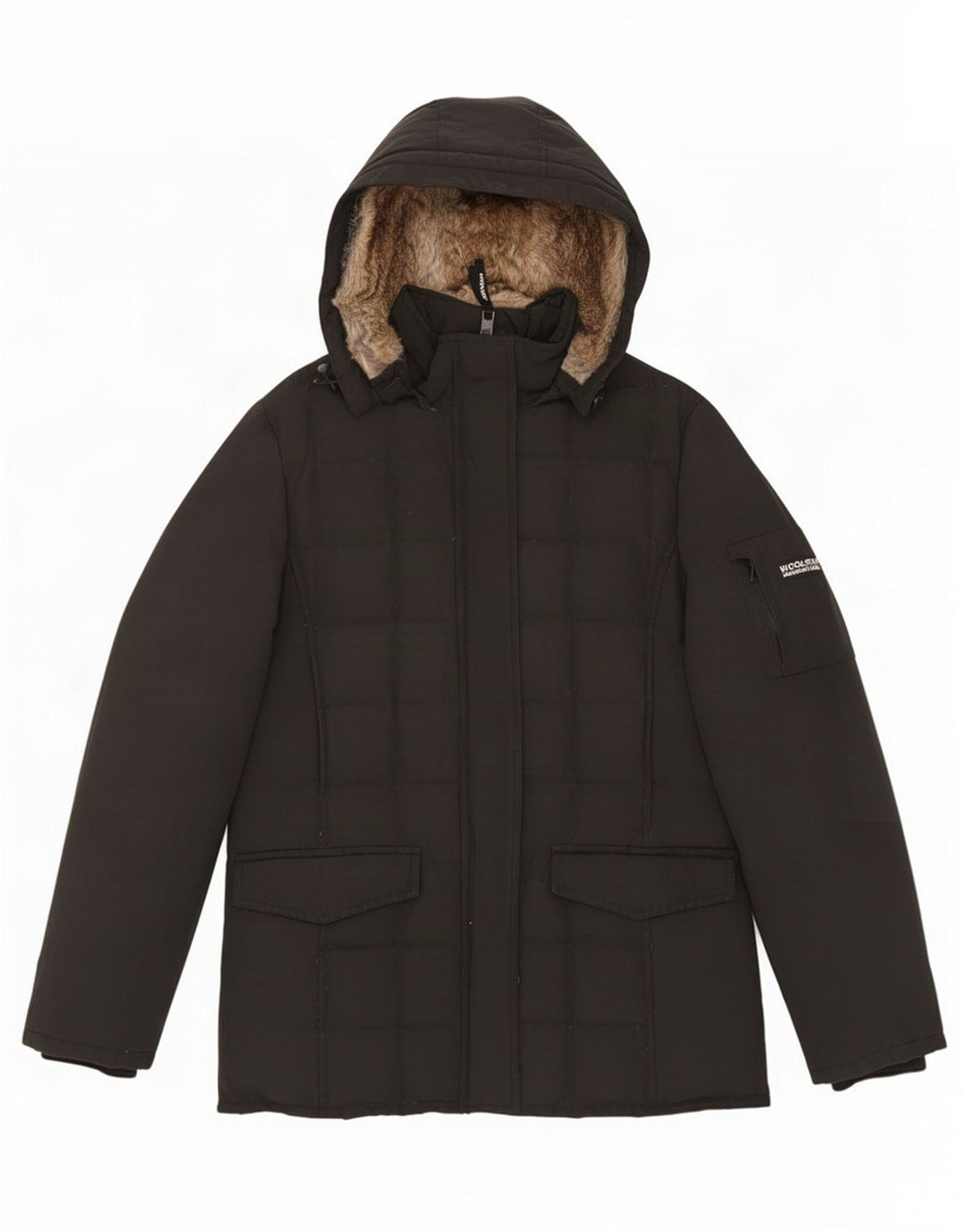 Woolrich Veste matelassée à capuche pour femme UK 16 Large Noir