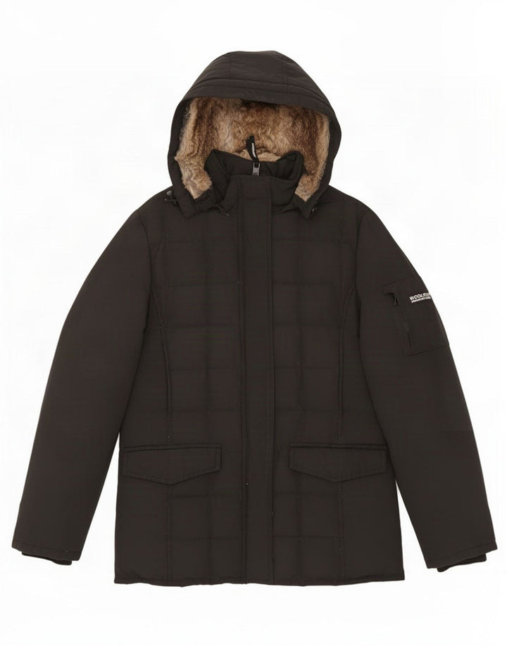 Woolrich Veste matelassée à capuche pour femme UK 16 Large Noir