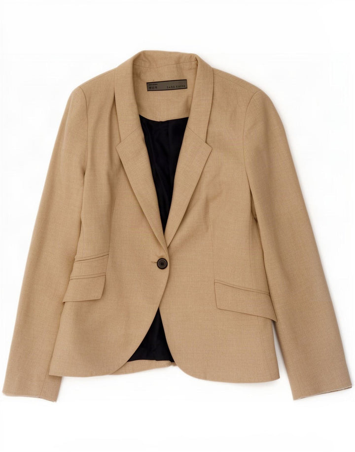 Zara Veste Blazer 1 Bouton Femme UK 12 Beige Moyen