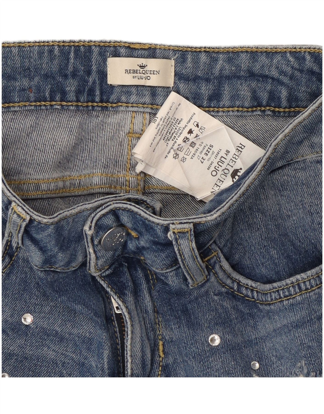Liu Jo Jean slim effet vieilli W27 L27 en coton bleu pour femme