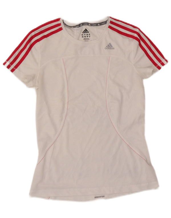 Adidas T-shirt de course pour femme UK 8/10 Petit Blanc