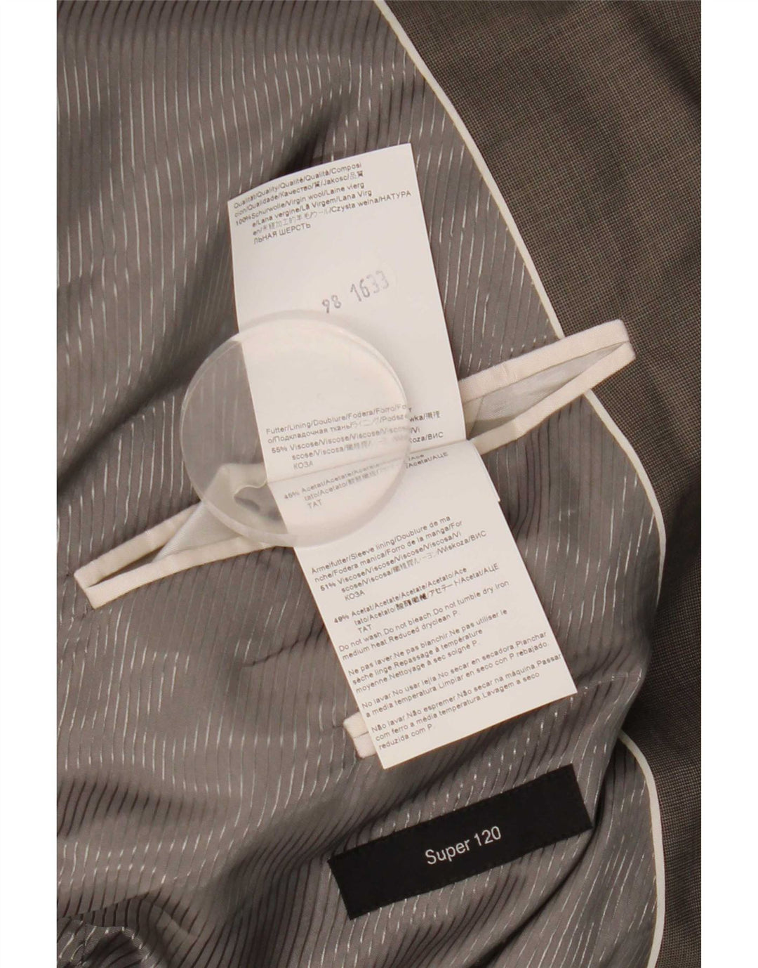 Hugo Boss Veste blazer à 2 boutons Super 120's pour homme UK 38 laine gris moyen