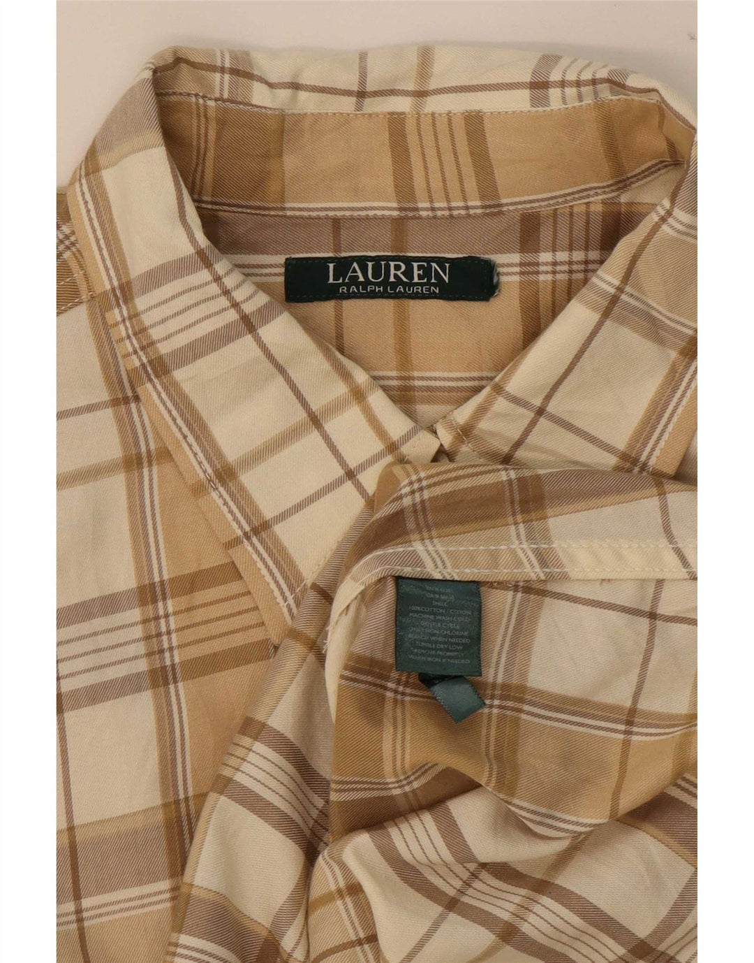 Ralph Lauren Chemise en flanelle pour homme en coton à carreaux beige moyen
