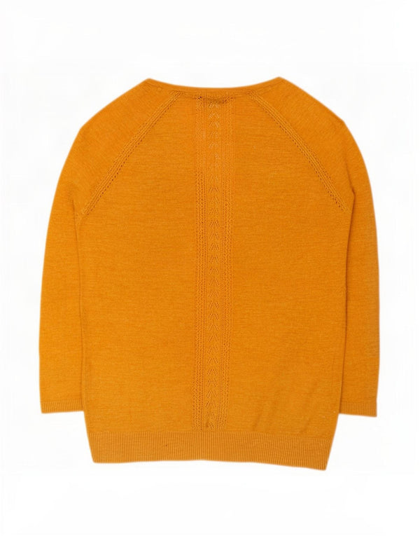 Fat Face Cardigan Pull Femme UK 6 XS Jaune Coton