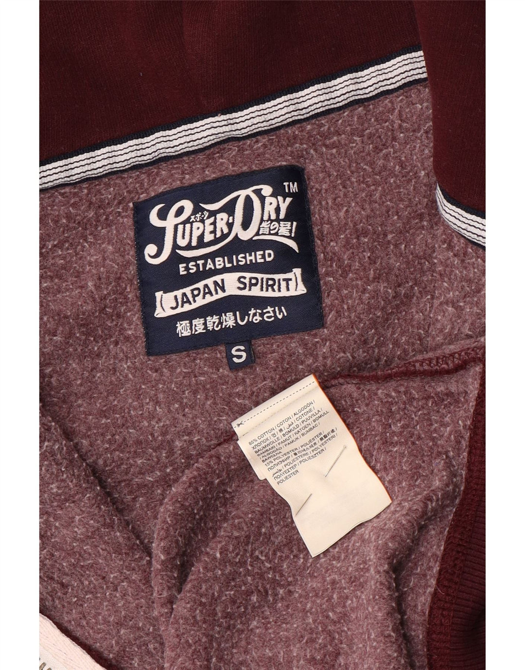Superdry Pull à capuche graphique zippé pour homme en coton marron petit