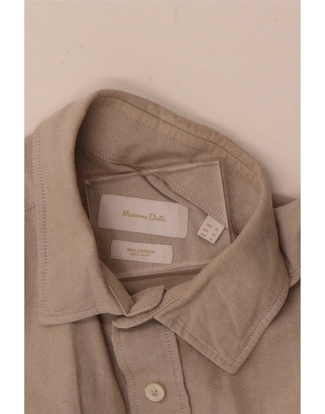 Massimo Dutti Chemise Homme Beige Moyen Coton