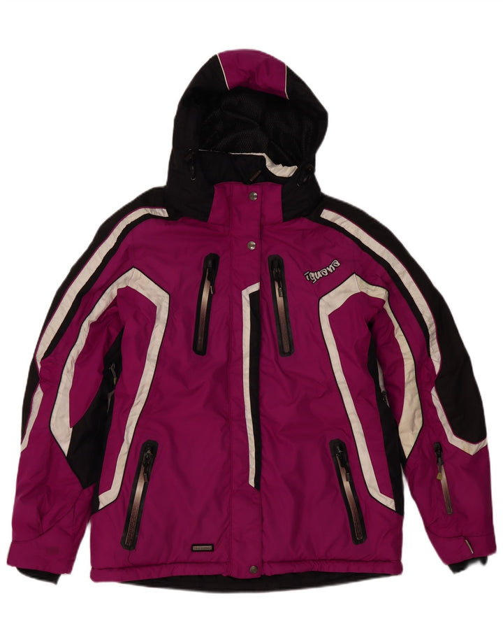 Iguana Veste de ski à capuche pour femme EU 40 Polyester color block rose moyen