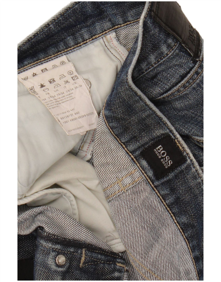 Hugo Boss Jean droit W35 L34 bleu coton homme