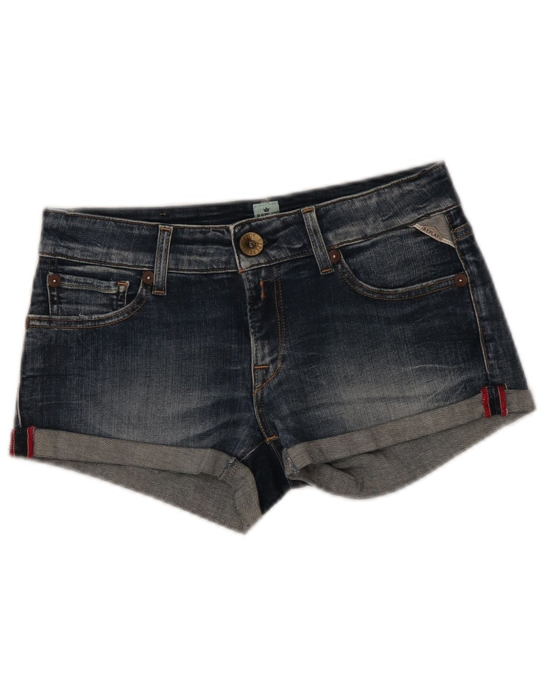 REPLAY Short en Jean Femme W26 Petit Bleu Coton