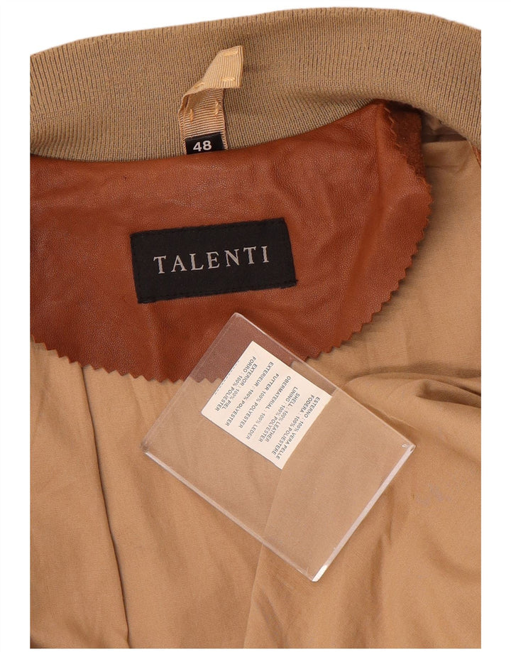 Talenti Veste en Cuir Homme IT 48 Cuir Colorblock Marron Moyen