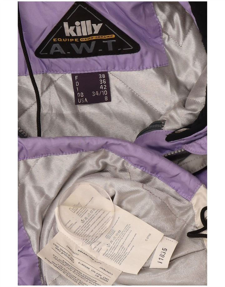 Killy Veste de ski à capuche pour femme UK 10 Small Violet Colourblock Polyester