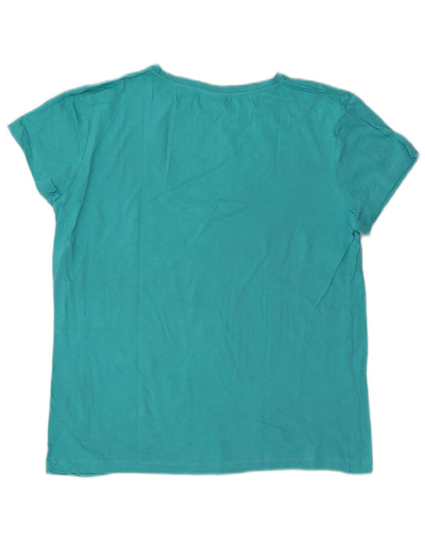Lotto T-Shirt Femme Top UK 44 Bleu Moyen Coton