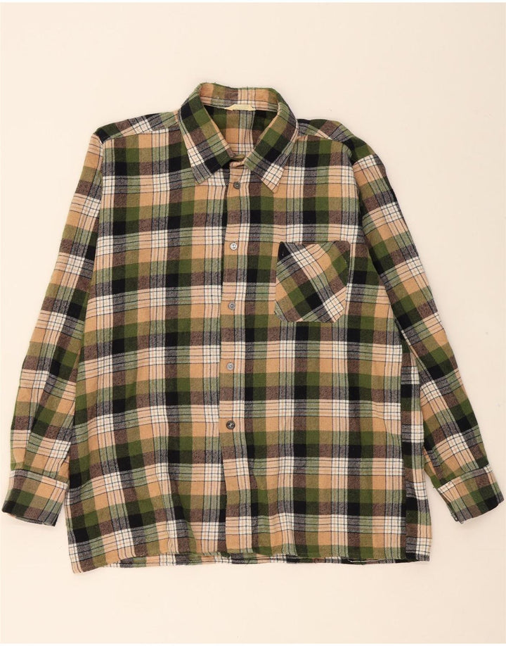 VINTAGE Mens Flannel Shirt Large Multicoloured Check Acrylic Vintage Vintage and Second-Hand Vintage from Messina Hembry 