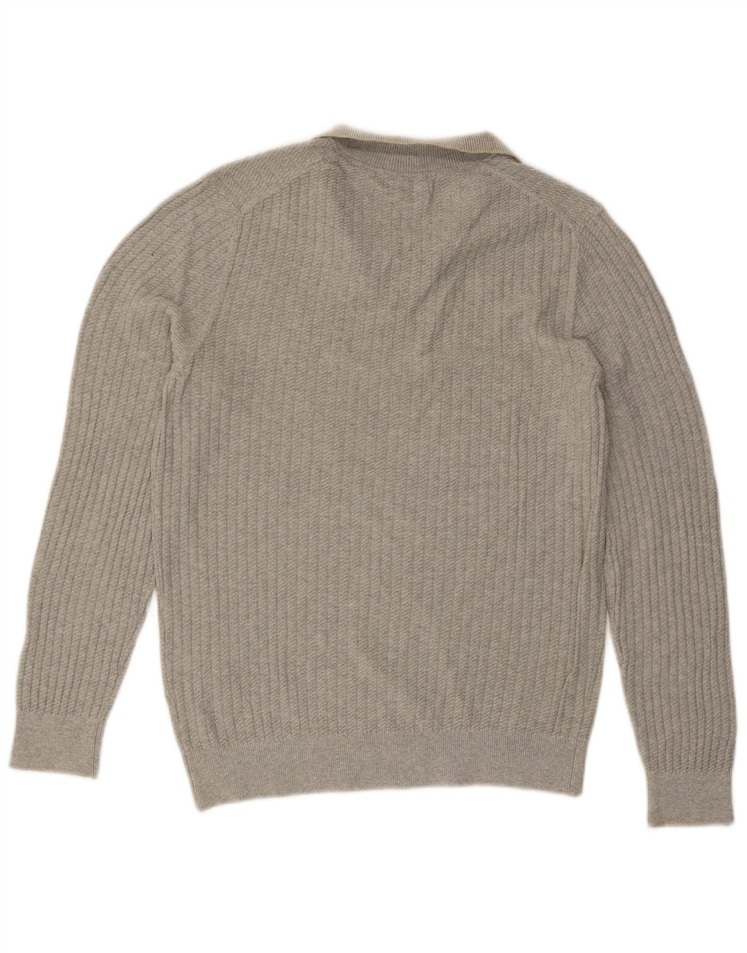 MASSIMO DUTTI Pull Col Polo Homme Gris Moyen Coton