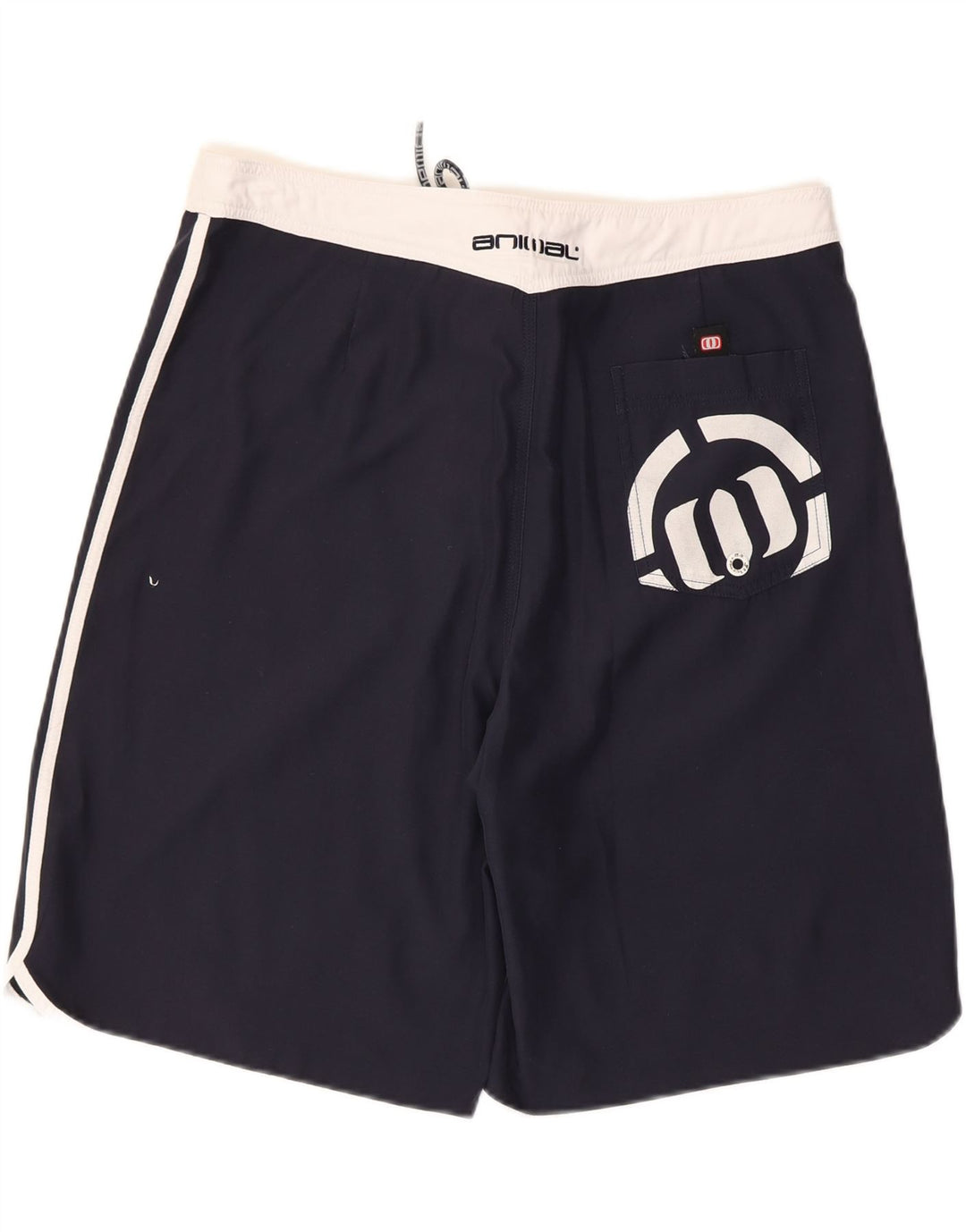 Short de bain graphique Animal pour hommes, grand bleu marine, en polyester