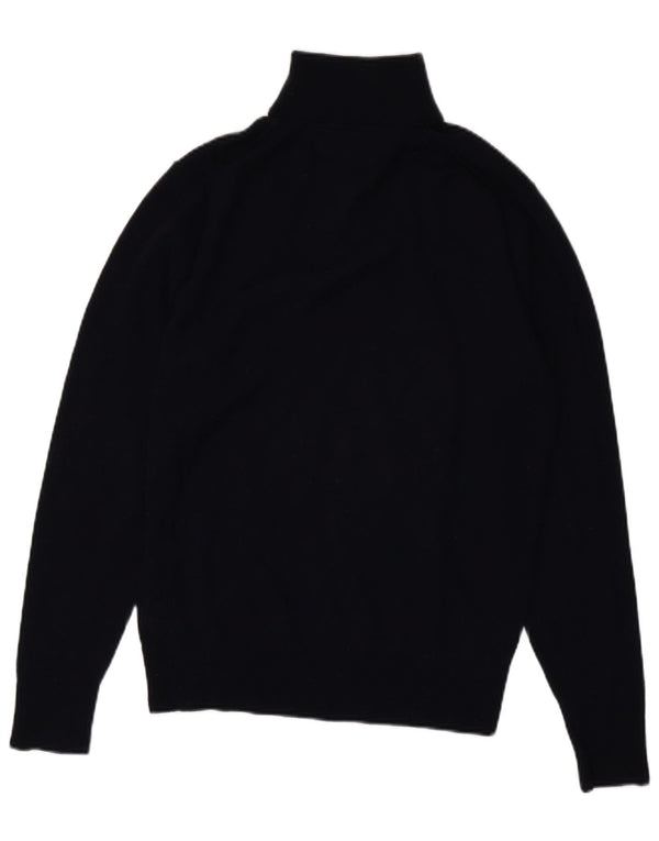 TOMMY HILFIGER Pull à col zippé pour homme Large en laine d'agneau bleu marine