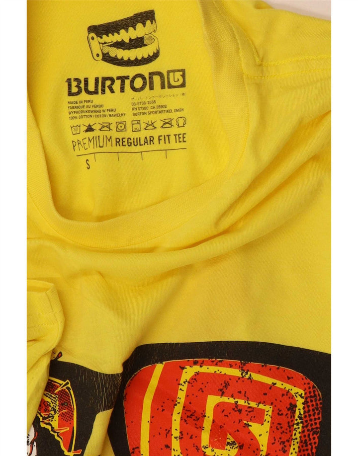 Burton Haut T-Shirt Graphique Homme Petit Jaune Coton
