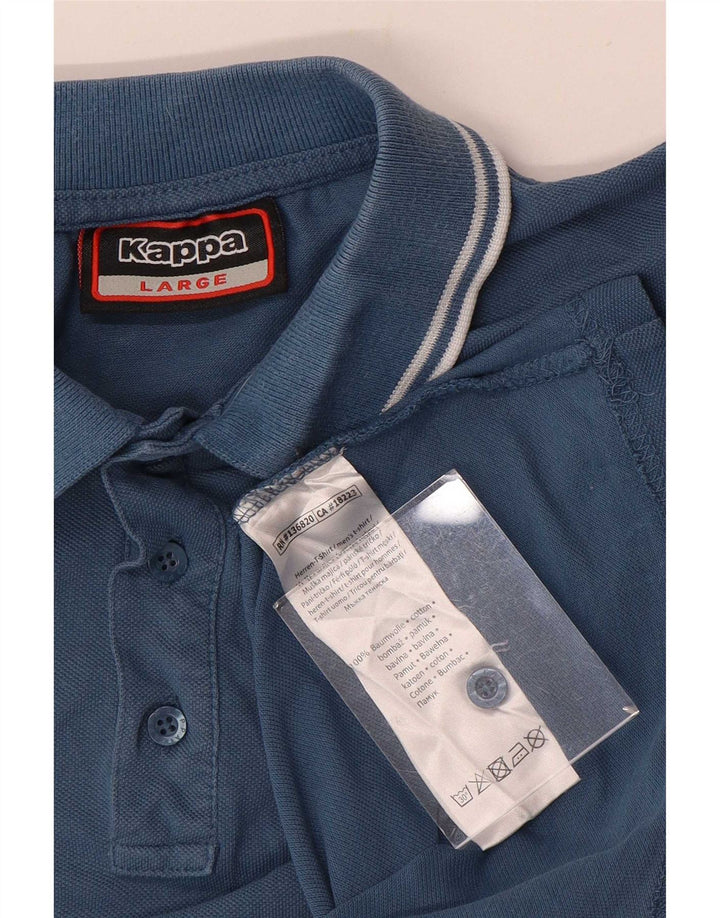Kappa Polo Homme Large Bleu Rayé Coton