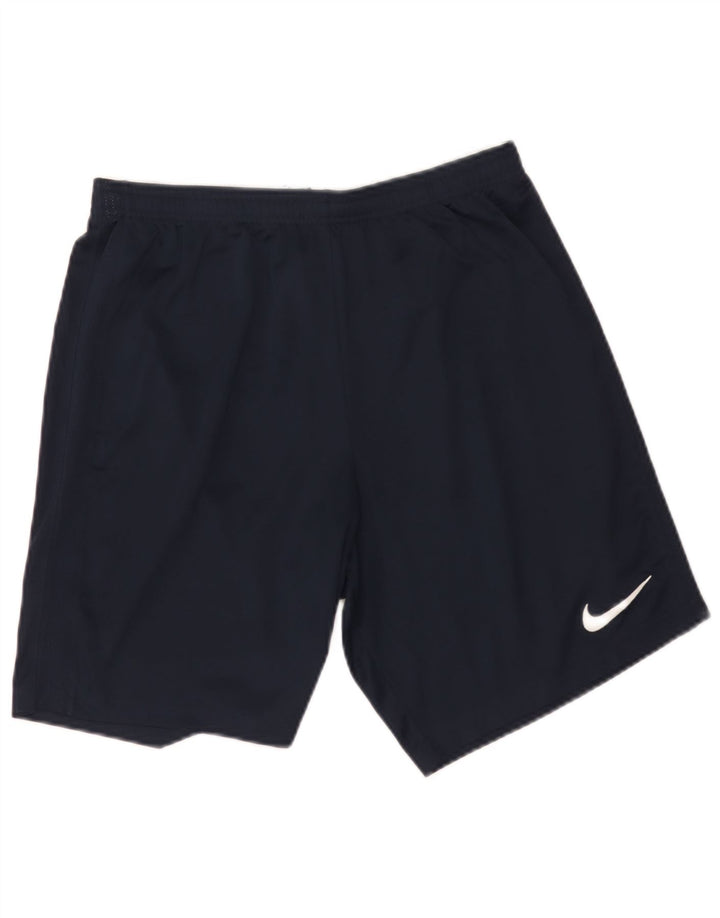 Nike Short de sport Dri Fit pour homme en polyester bleu marine Taille L