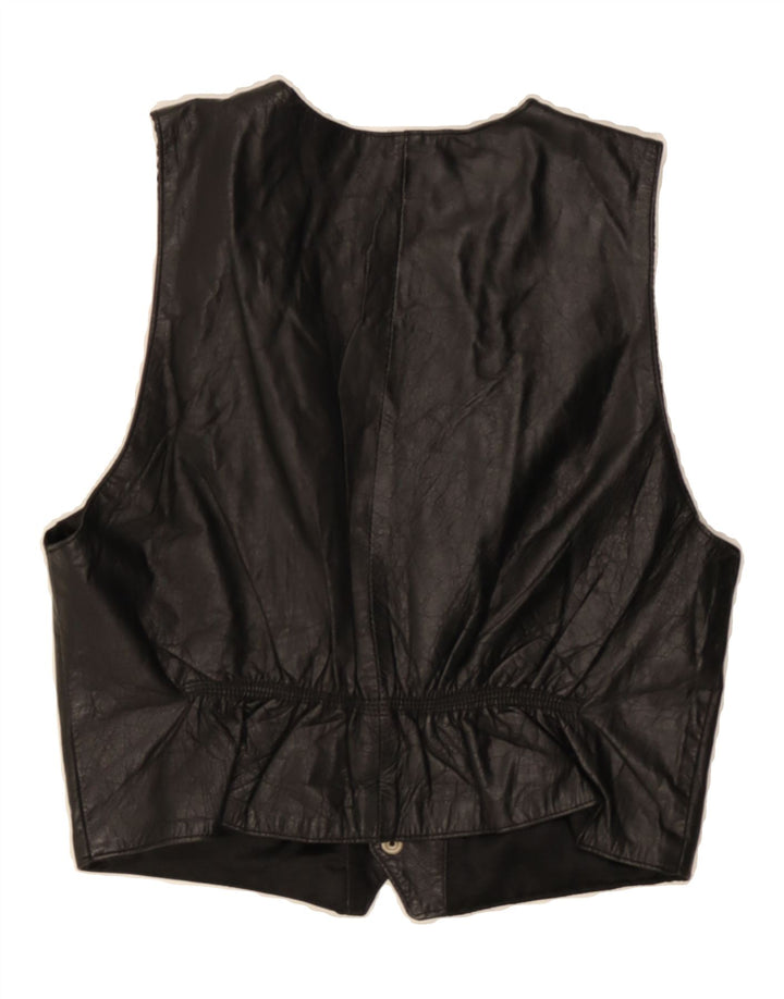 RIFLE Mens Leather Waistcoat Medium Black Leather Vintage Rifle and Second-Hand Rifle from Messina Hembry 