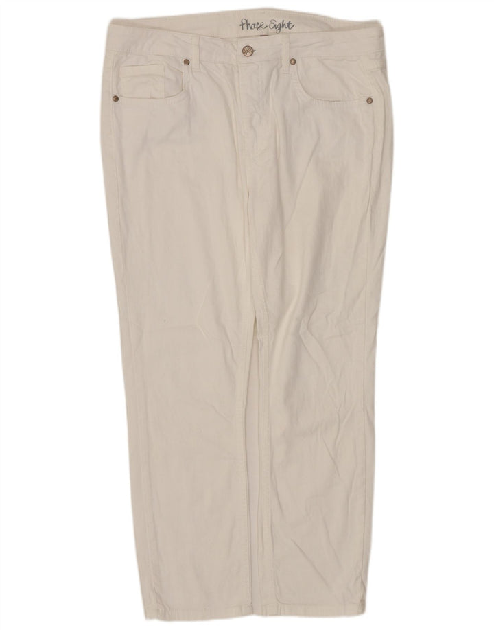 Phase Eight Jean court pour femme UK 14 Large W32 L25 Coton blanc