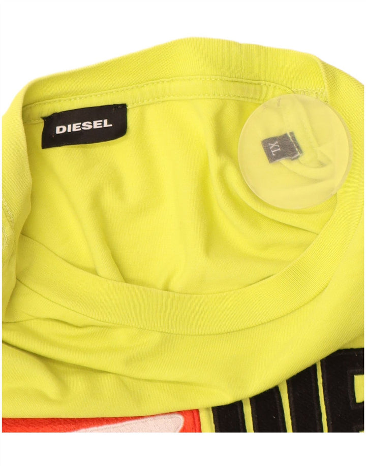 Diesel T-Shirt Graphique Top XL Jaune Coton Homme