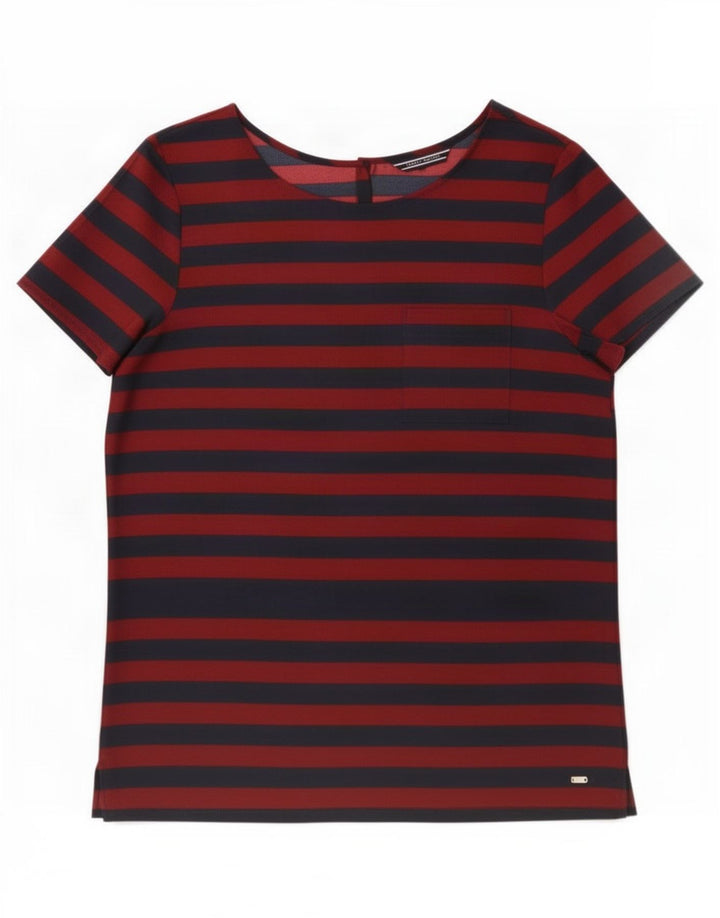Tommy Hilfiger Chemisier Femme US 8 Medium Rouge Rayé Polyester
