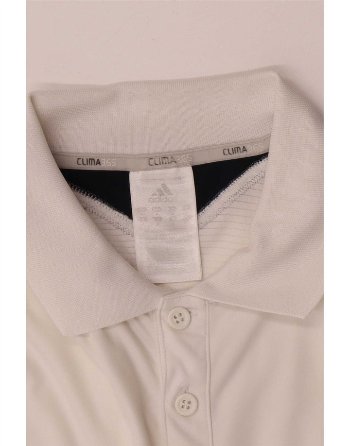 Adidas Polo Clima 365 Homme Blanc Moyen Polyester Colorblock