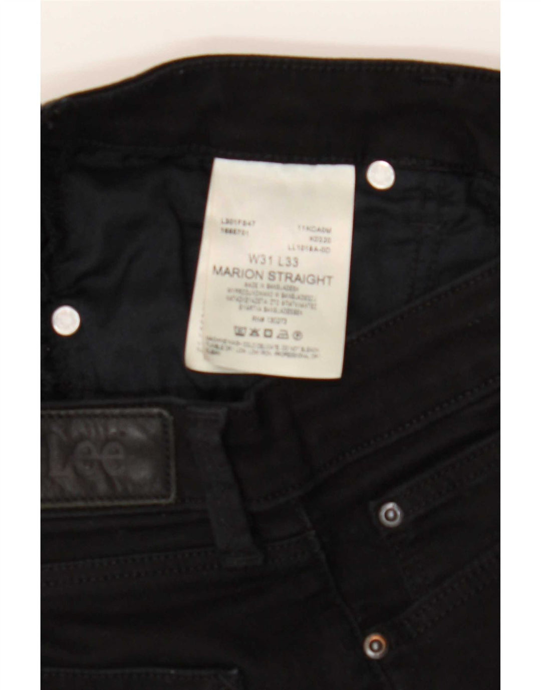 Lee Jean Droit Marion Femme W31 L33 Coton Noir