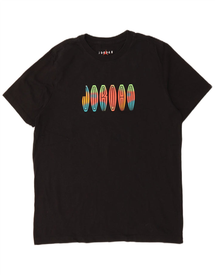 JORDAN T-shirt graphique pour hommes, grand, en coton noir