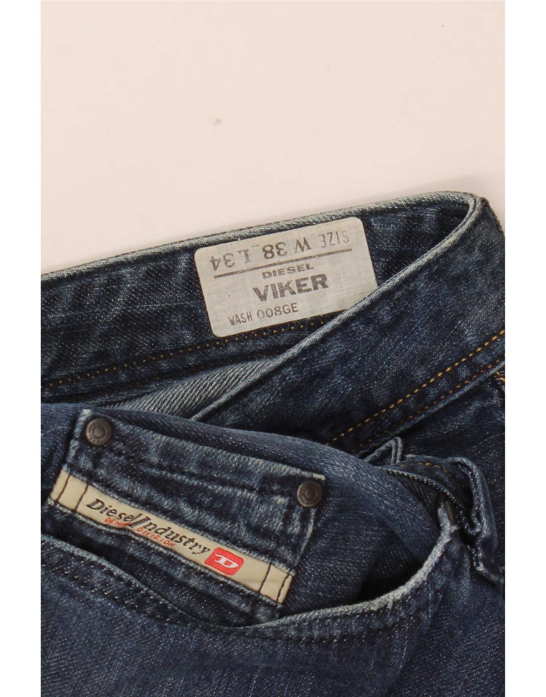 Diesel Jean Droit Viker Homme W38 L34 Bleu Coton