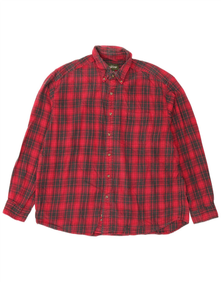 EDDIE BAUER Chemise en flanelle pour homme XL Rouge à carreaux en coton