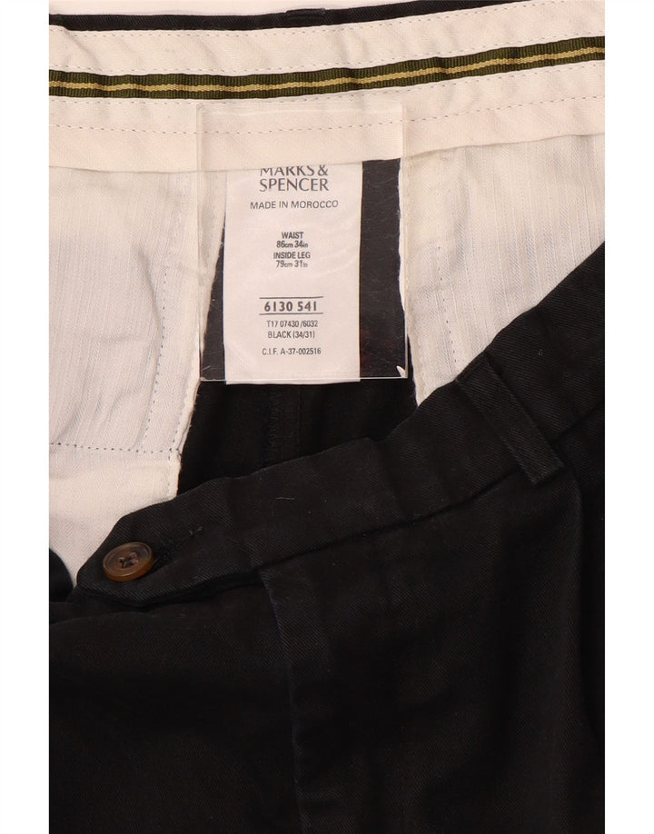 Marks & Spencer Pantalon de costume pour homme W34 L31 en coton noir