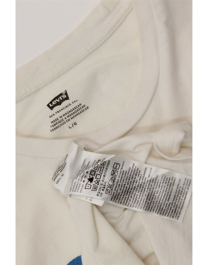 Levi's T-Shirt Graphique Homme Blanc Large Coton