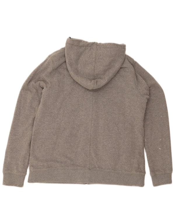 Fat Face Pull à capuche zippé Sherpa pour femme UK 14 Grand Gris Moucheté