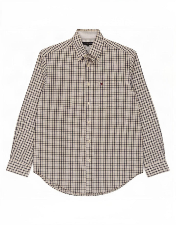Tommy Hilfiger Chemise Homme Beige Moyen Vichy Coton