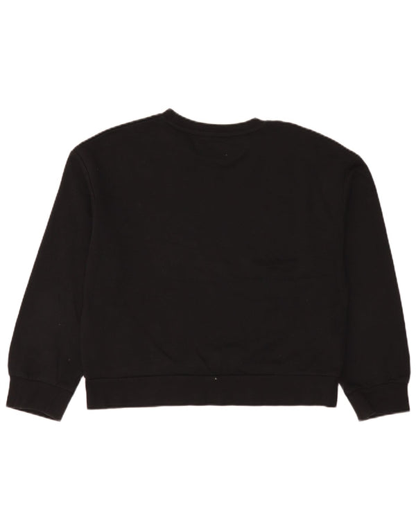Zara Womens Trafaluc Sweat-shirt surdimensionné UK 10 Petit coton noir