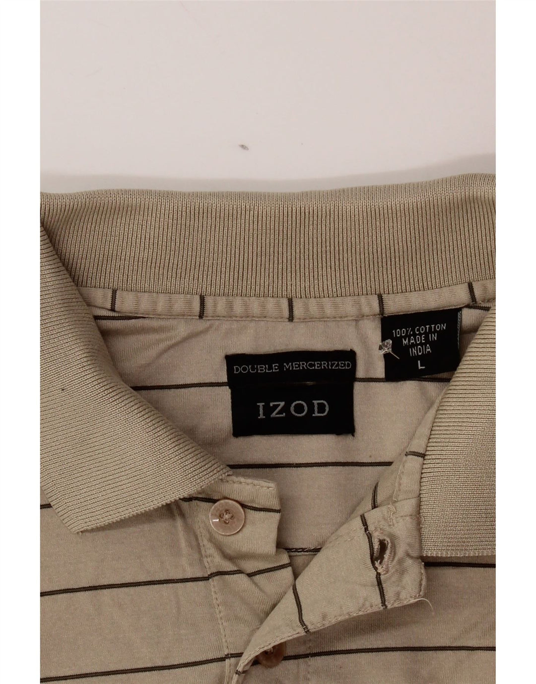 IZOD Polo Homme Grand Coton Rayé Beige