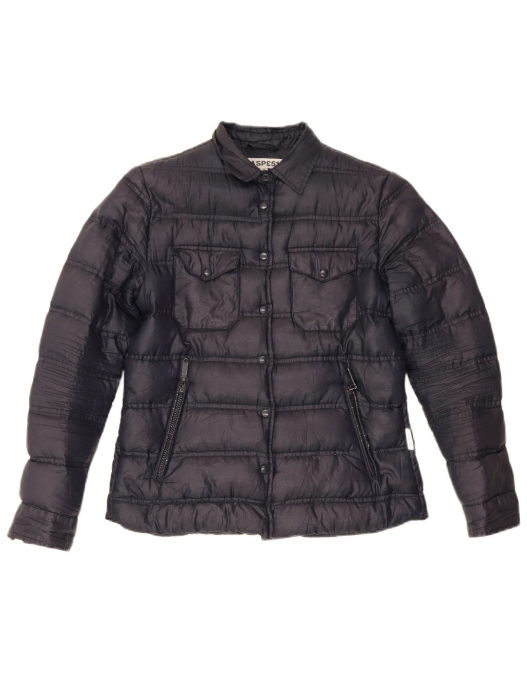 Aspesi Veste matelassée pour femme UK 12 Medium Bleu marine Polyester