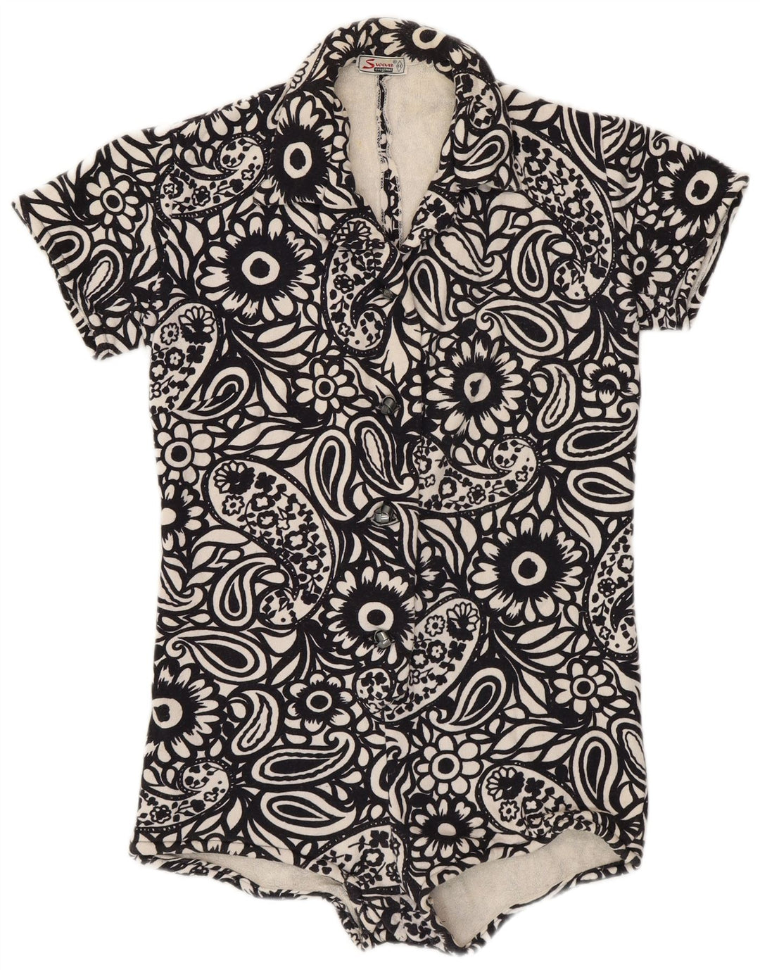 vintage Femme Body IT 44 Moyen Noir Paisley
