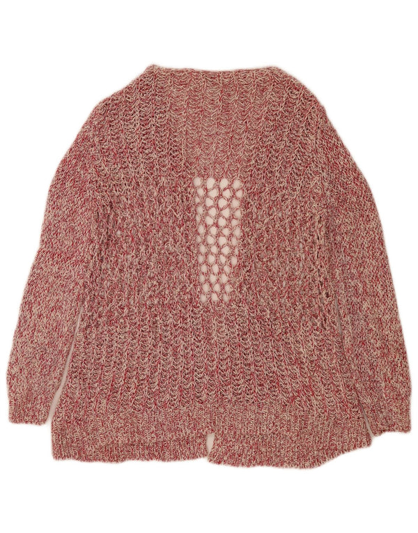 Zara Cardigan ouvert coupe ample pour femme UK 14 Rose moyen moucheté