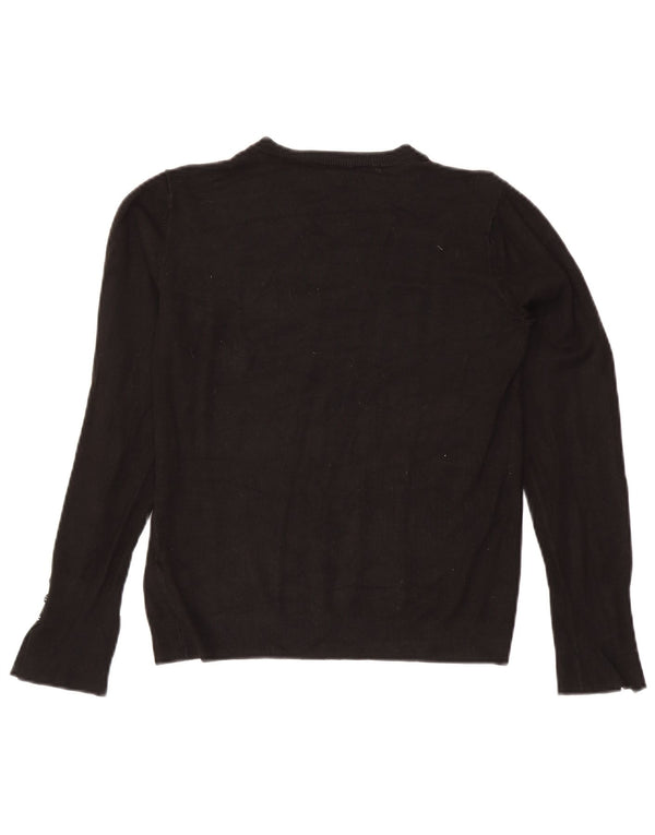 Zara Pull col bateau pour femme UK 14 Large Viscose Noir