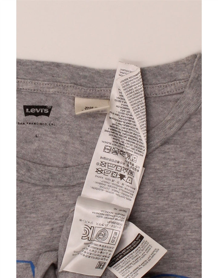 LEVI'S Womens T-Shirt Top UK 16 Large Grey Cotton Vintage Levi's and Second-Hand Levi's from Messina Hembry 