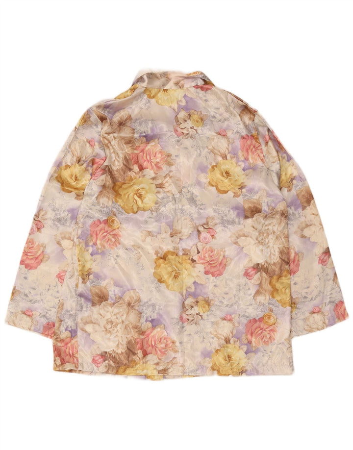 Chemise à manches longues femme vintage IT 48 XL Floral multicolore