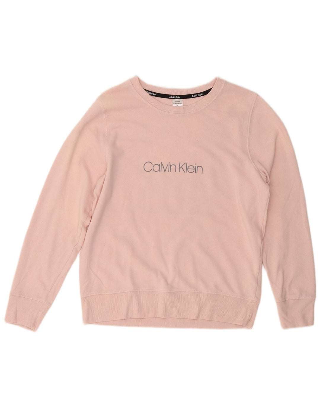 CALVIN KLEIN Sweat-shirt graphique pour femme UK 14 Coton rose moyen