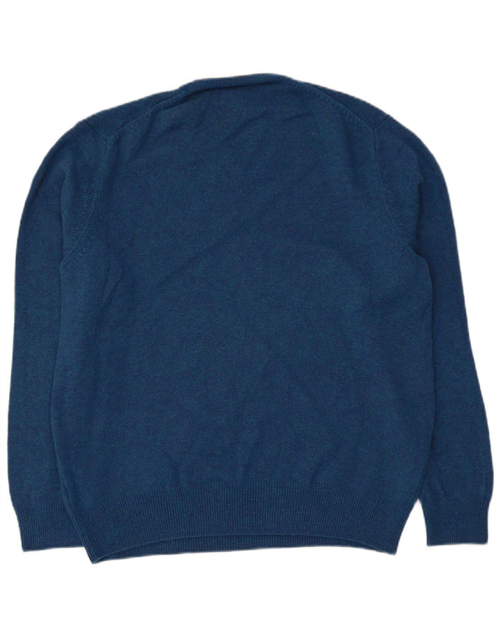 Marks & Spencer Pull col V pour femme UK 18 XL Laine Bleu