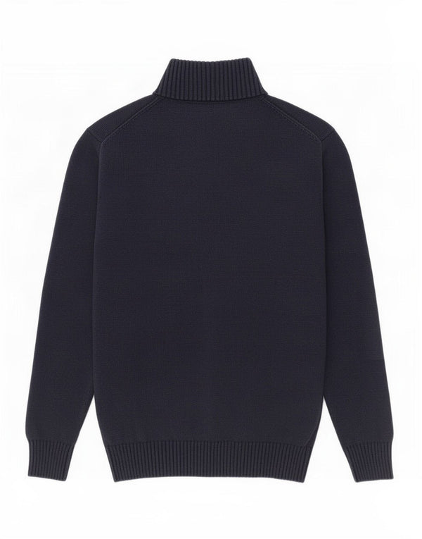 Gant Pull Col Zippé Homme Bleu Marine Moyen Coton