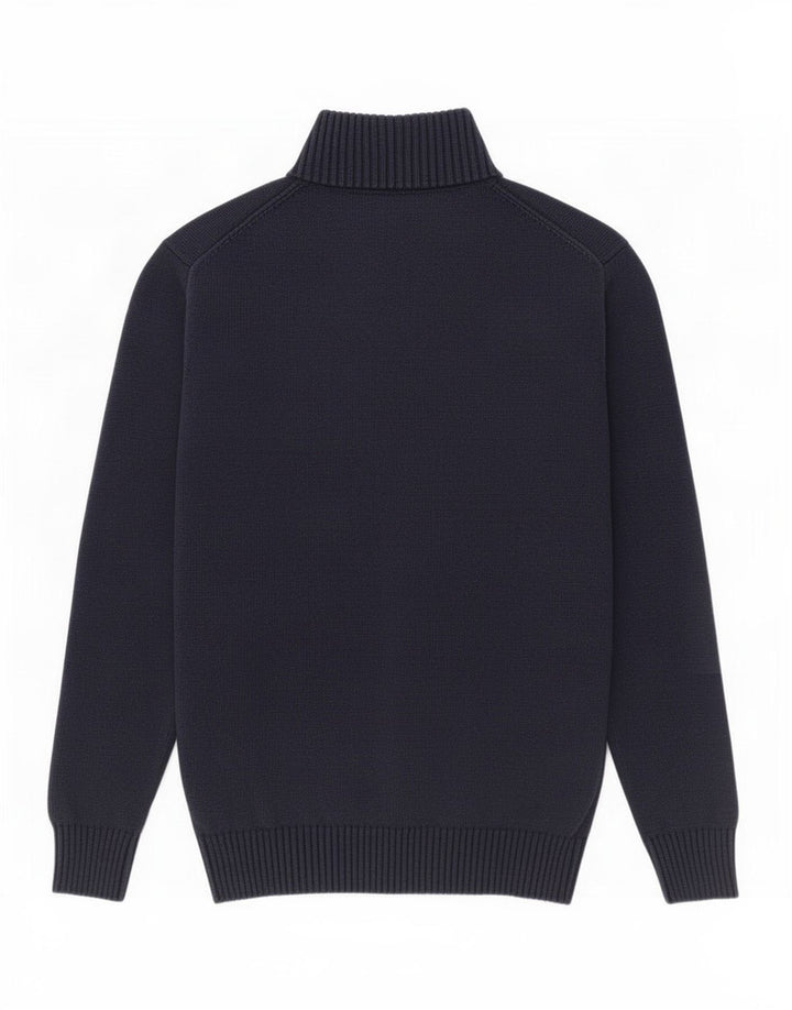 Gant Pull Col Zippé Homme Bleu Marine Moyen Coton