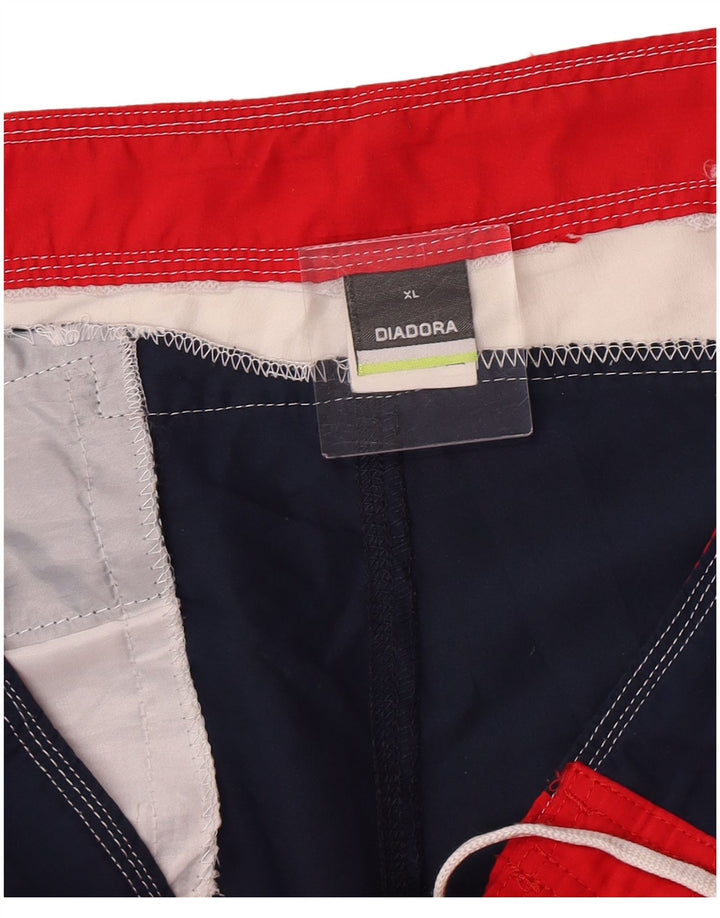 Diadora Short de Bain Graphique XL Rouge Homme Colorblock Polyester